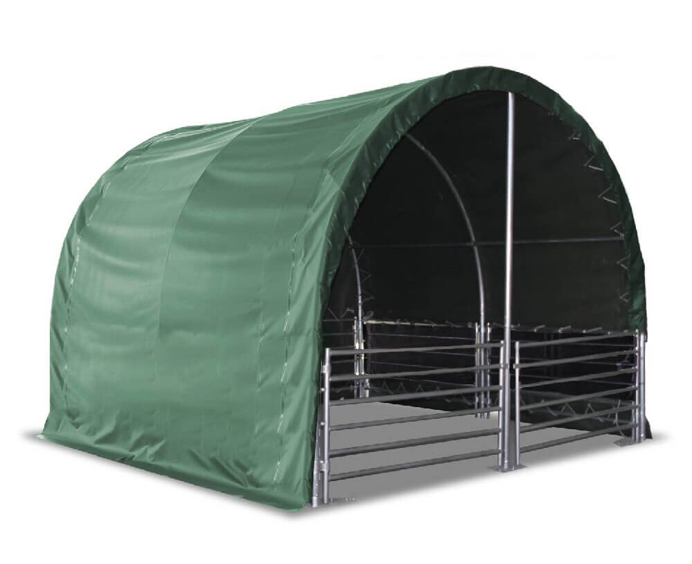13ft x 13ft x 10ft Livestock Shelter (Green)